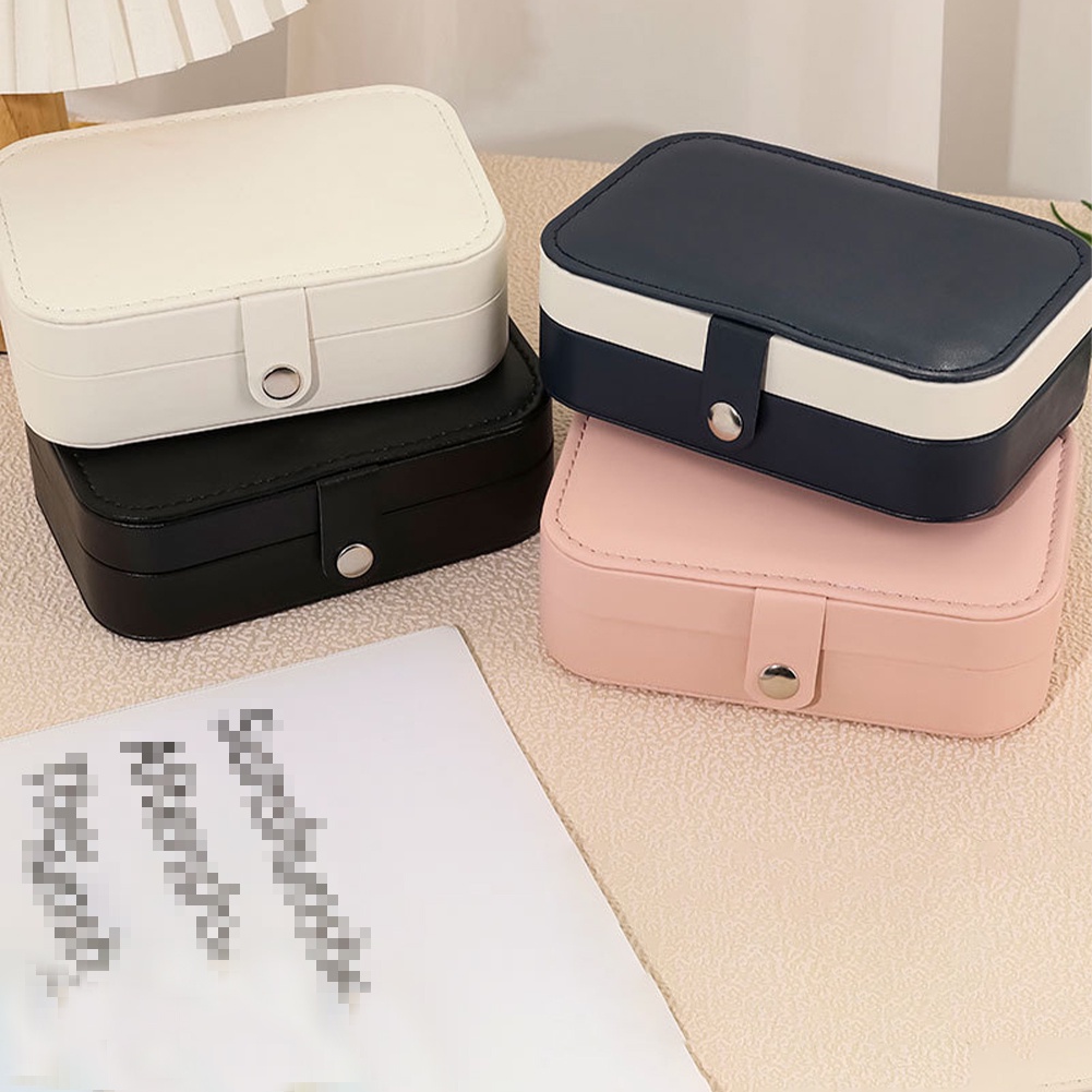 1pc PU Leather Portable Jewelry Box Travel Organizer Gadis Portabel Kecil Stud Anting Kalung Gelang Cincin Kotak Perhiasan