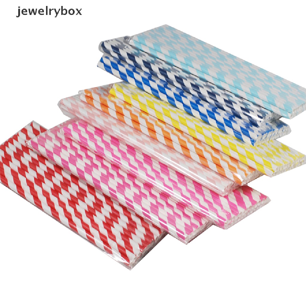 [jewelrybox] Biodegradable Stripes Paper Straw Stripes Sedotan Minum Pesta Ulang Tahun Pernikahan Butik