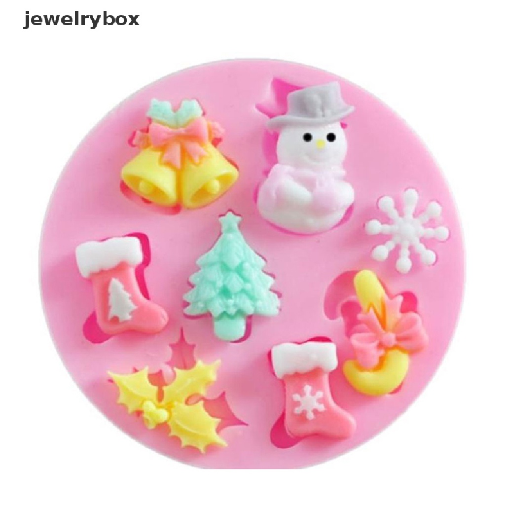 [jewelrybox] Natal Snowman Berbentuk Fondant Cetakan Silikon Dapur Baking Coklat Tools Butik