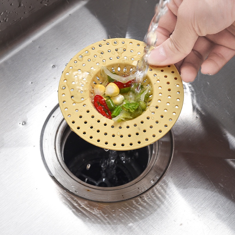 Saringan Wastafel Dapur Plastik Bulat Kamar Mandi Shower Floor Drains Strainer Penangkap Rambut Anti-blocking Sewer Pengumpul Limbah Stainless Steel Mesh Sink Filter