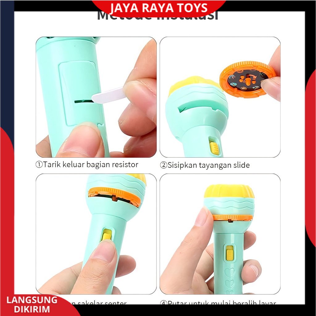 Mainan Anak Senter Proyektor Flashlight SNI / Mainan Projector Gambar / Mainan Edukasi Anak / Mainan Anak Laki Laki / Mainan Anak Perempuan