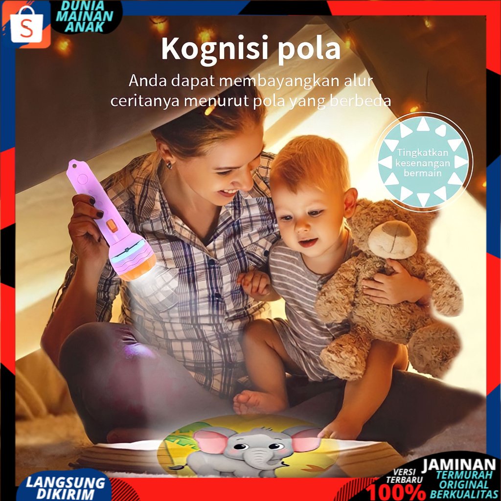 Mainan Anak senter gambar SLIDE Proyektor Flashlight SNI / Mainan Projector Gambar / Mainan Edukasi Anak / Mainan Anak Laki Laki / Mainan Anak Perempuan