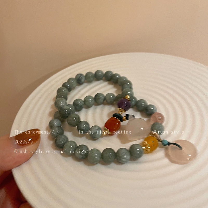 Ins Korea Wanita Sederhana Peach Bunga Manik-Manik Gelang Tanaman Bunga Bangle