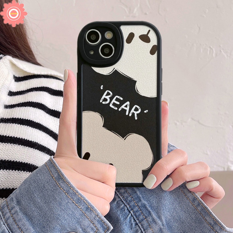 Casing Beruang Lucu Kartun Simple Realme C53 C55 C21Y C11 C30 9i 5 6i 8 5i 7i 6s 6 8i 8 C12 C15 10 C35 C31 C30s C25Y C25s 10 Pro 10Pro+ Pro C17 C21 GT C3 C20 C17 Couple Sarung Soft Case