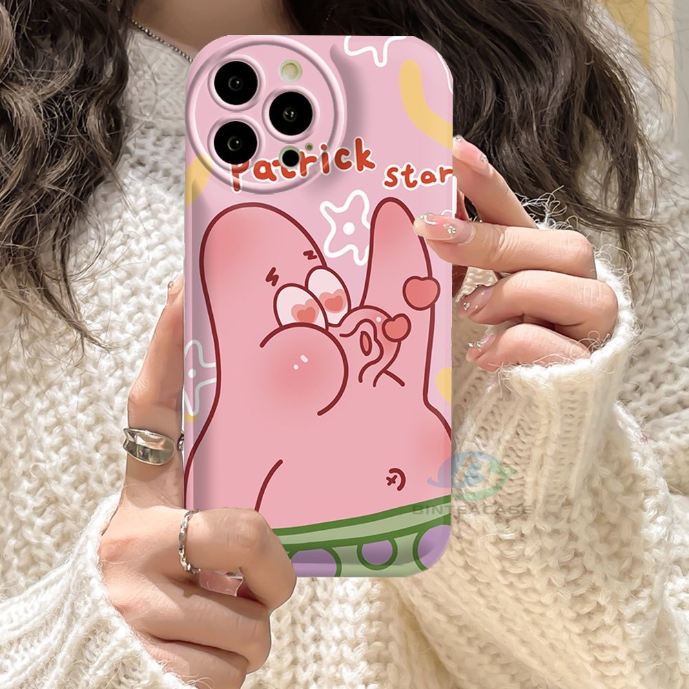 Realme 10 C55 C15 C12 C25S C11 C20 realme5 5i 6i C3 8i C21Y C25Y Cute Patrick Star Dan SpongeBob Silikon Airbag Case Binteacase