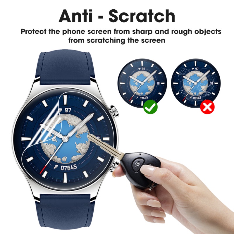 3pcs HD Bubble-free Dustproof Clear Watch Films Tipis Ultra-Ringan Anti-Fingerprint Watch Screen Protector Untuk Honor Watch GS 3i