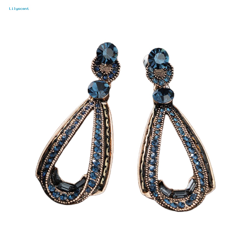 Lilyscent Anting Drop Elegan Untuk Pesta Aksesoris Anting Wanita Antik Klasik