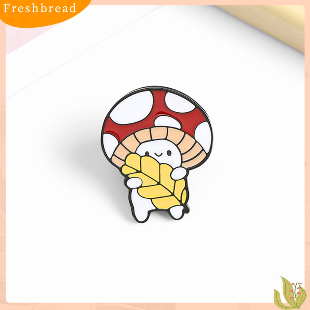 &lt; Freshbread &gt; Bros Anti Kosong Motif Jamur Multicolor Mushroom Bag Pakaian Lapel Pin Untuk Wanita