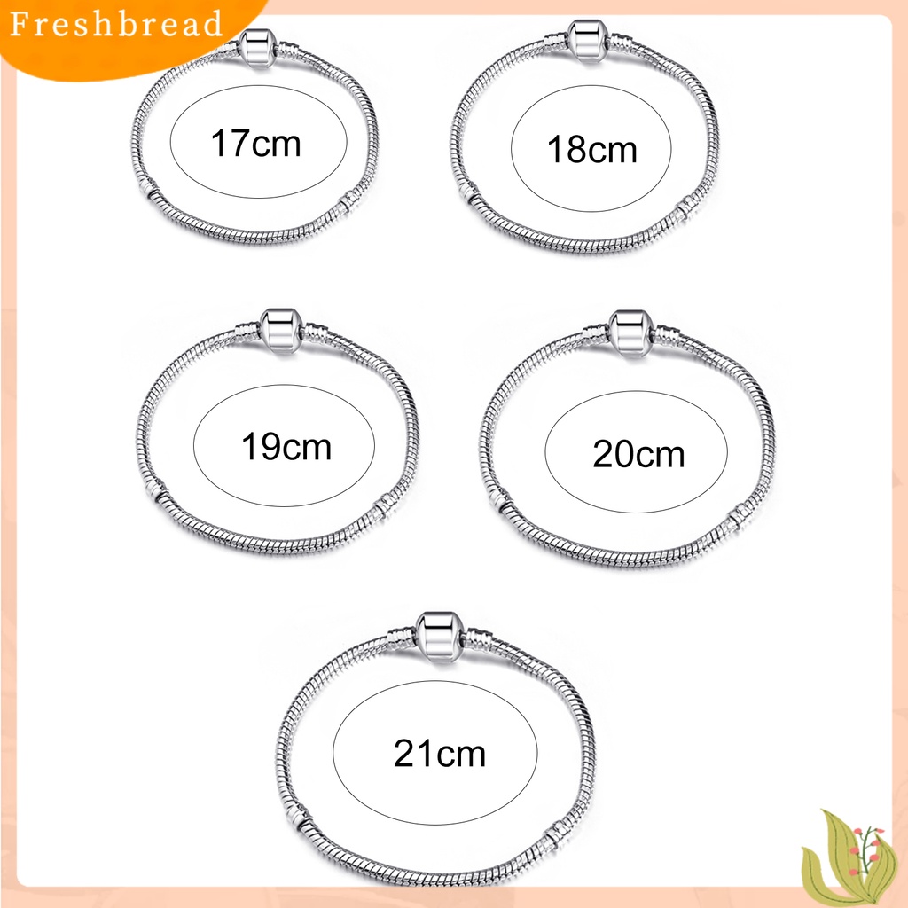 &lt; Freshbread &gt; 3mm Unisex Gelang Manik-Manik Lubang Besar Kilau Cerah Perhiasan Rantai Ular DIY Chic Gelang Untuk Pesta