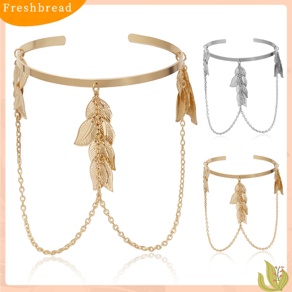 &lt; Freshbread &gt; Opening Adjustable Thin Arm Bangle Bohemian Daun Pesona Gelang Lengan Atas Aksesoris Fashion