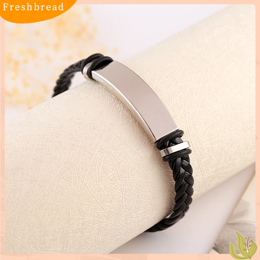 &lt; Freshbread &gt; Pria Gelang Pengerjaan Halus Gaya Rekreasi Dikepang Minimalis Adjustable Gesper Menghias Tahan Luntur Dikepang Faux Leather Bracelet Untuk Pakaian Sehari-Hari