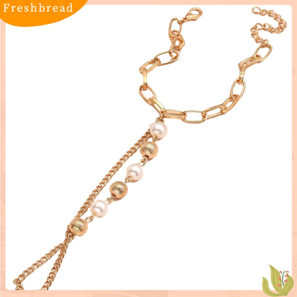 &lt; Freshbread &gt; Wanita Gelang Mutiara Imitasi Stainless Terhubung Patchwork Gelang Circlet Set Aksesoris Tangan