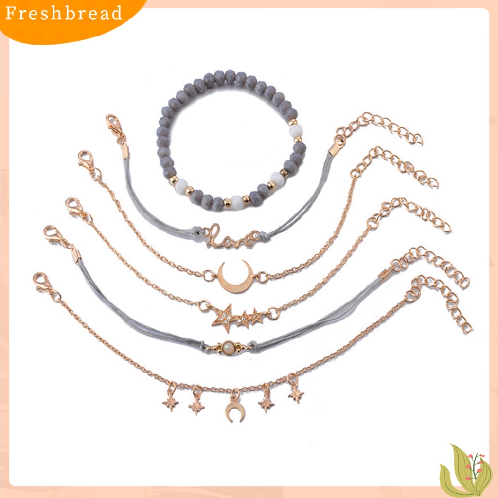 &lt; Freshbread &gt; 1set Gelang Gaya Paduan Tahan Korosi Mata catching Hadiah Gelang Kekasih Tanpa Pudar Untuk Wanita