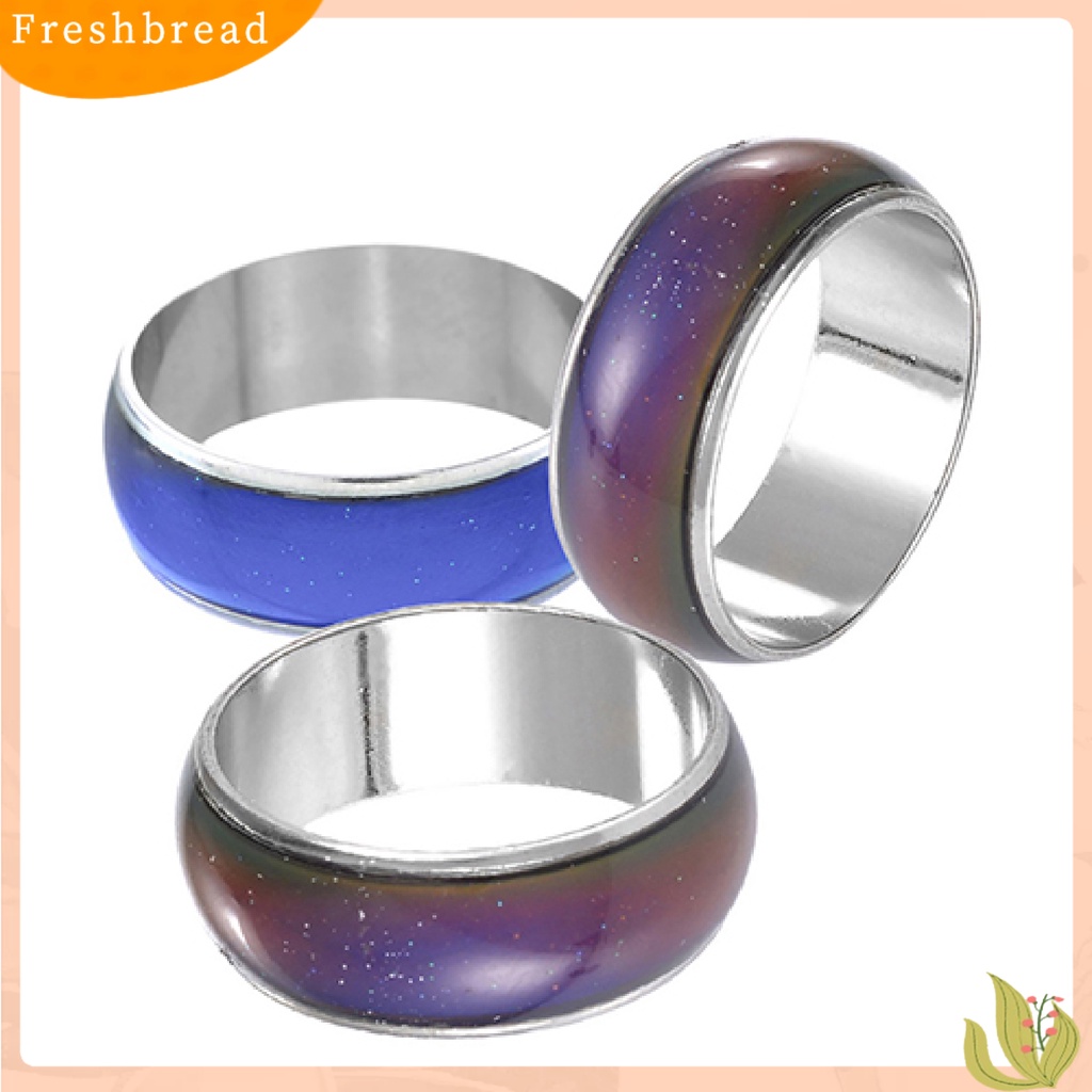 &lt; Freshbread &gt; 3Pcs Mood Ring Cincin Warna Berubah Suhu Alloy Handmade Halus Untuk Club