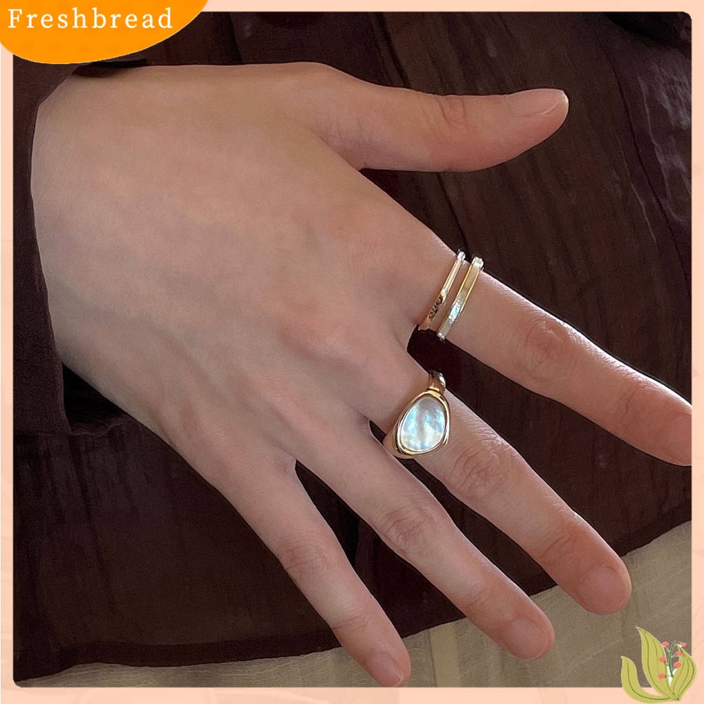 &lt; Freshbread &gt; Cincin Jari Pembukaan Perhiasan Adjustable Cincin Geometris Gaya Jepang Indah Anti Luntur Untuk Pesta