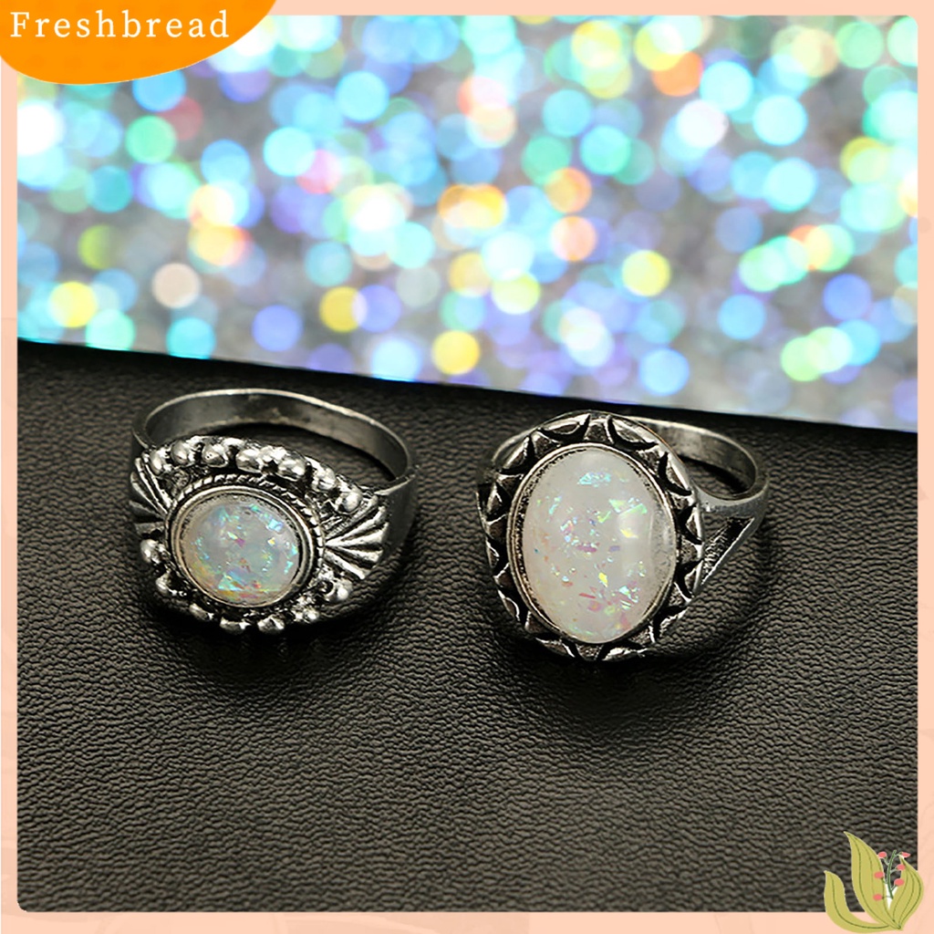 &lt; Freshbread &gt; 8Pcs/Set Cincin Jari Electroplating Desain Timbul Gaya Vintage Cincin Buku Jari Antik Peal Palsu Untuk Pacaran