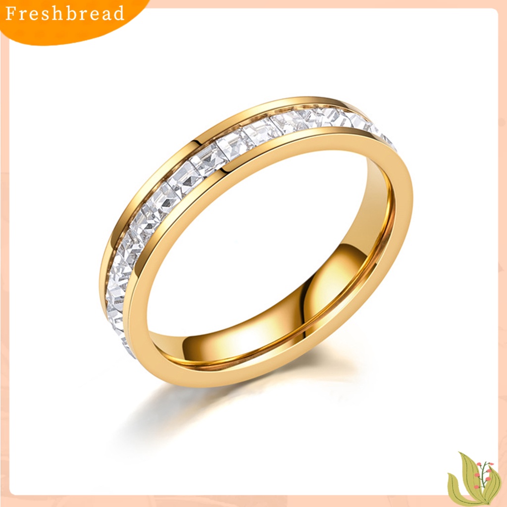 &lt; Freshbread &gt; Wanita Cincin 2-layers Minimalis Dipoles Mungil Hadiah Mewah Emas Warna Perak Berkilau Berlian Imitasi Dewasa Jari Cincin Perhiasan Fashion