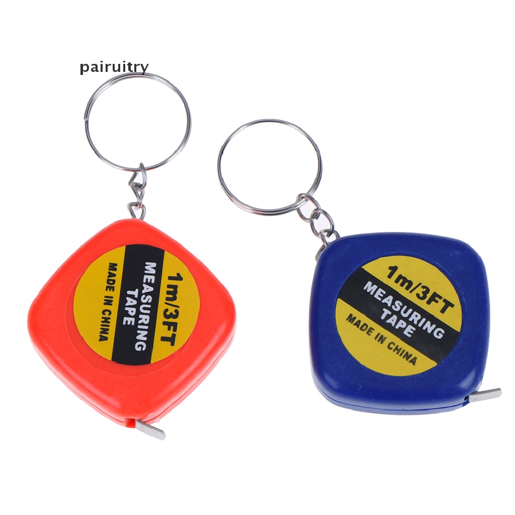 Prt 1Pc Gantungan Kunci Mini key ring Mudah Ditarik tape measure Tarik Penggaris 1m PRT