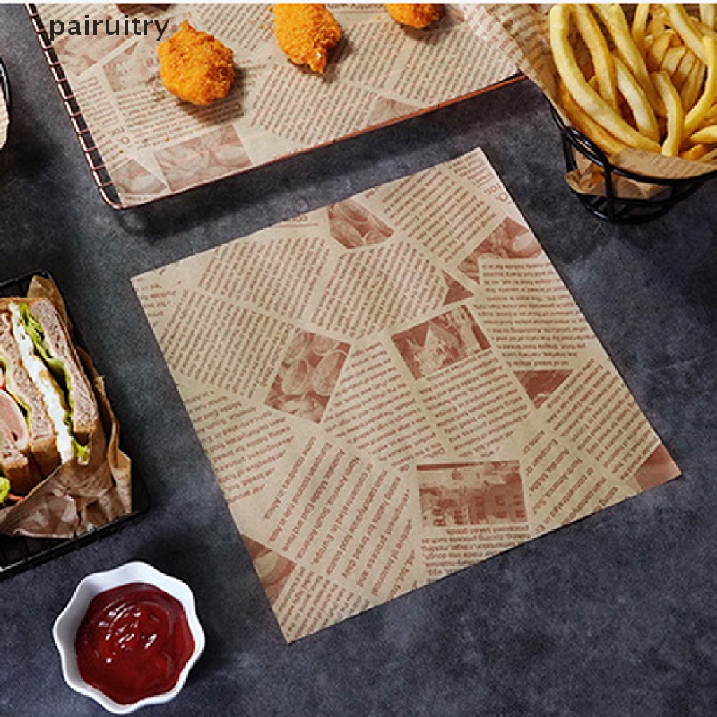 Prt 30lembar Kertas Lilin Anti Minyak Roti Sandwich Burger Fries Wrapping Paper PRT