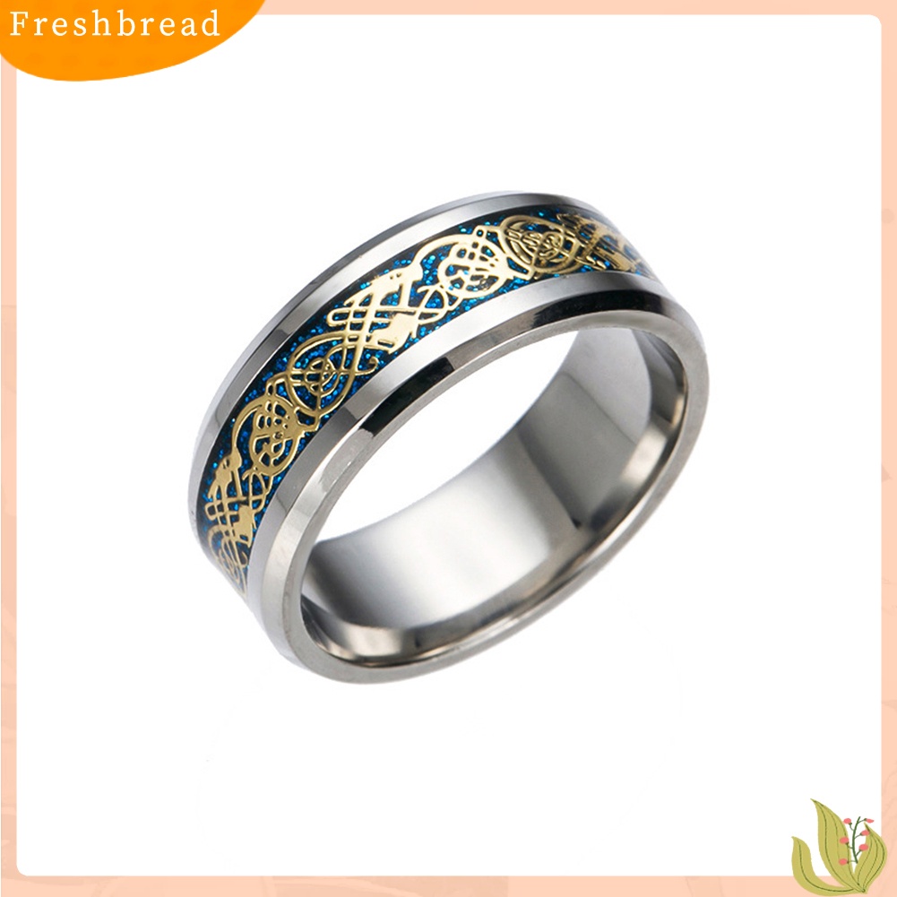 &lt; Freshbread &gt; Pria Bergaya Baja Titanium Permukaan Halus Pernikahan Band Jari Cincin Perhiasan Hadiah