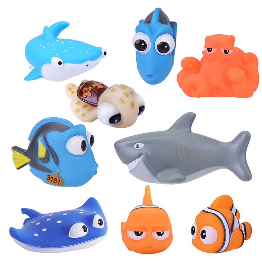 Mainan Mandi Bayi Pencet Mainan Karet Lembut Kamar Mandi Bermain Hewan Anak Mandi Clownfish Toy