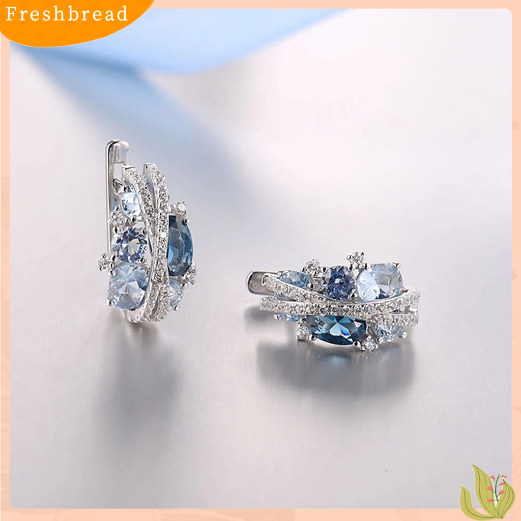 < Freshbread > 1pasang Anting Pejantan Double-Layer Berbentuk X Berongga Berkilau Temperamen Berlian Imitasi Dekorasi Tahan Luntur Retro Kreatif Cubic Zirconia Earrings Perhiasan Aksesori