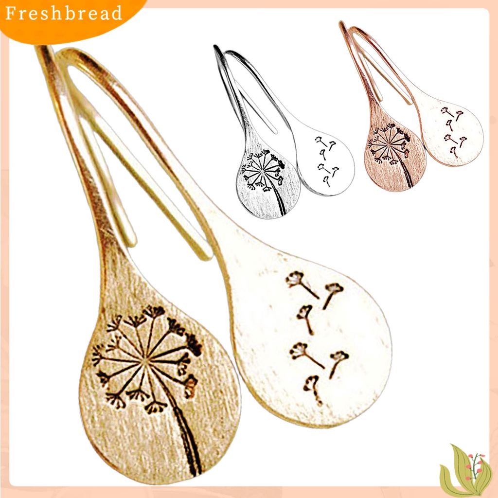 &lt; Freshbread &gt; Mode Sederhana Dandelion Menjuntai Anting Retro Perhiasan Liontin Stainless Steel