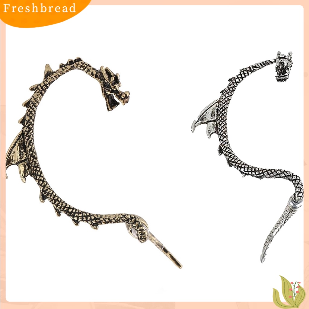 < Freshbread > 1Pc Anting Lilit Telinga Punk Retro Gaya Bahan Alloy Bentuk Naga