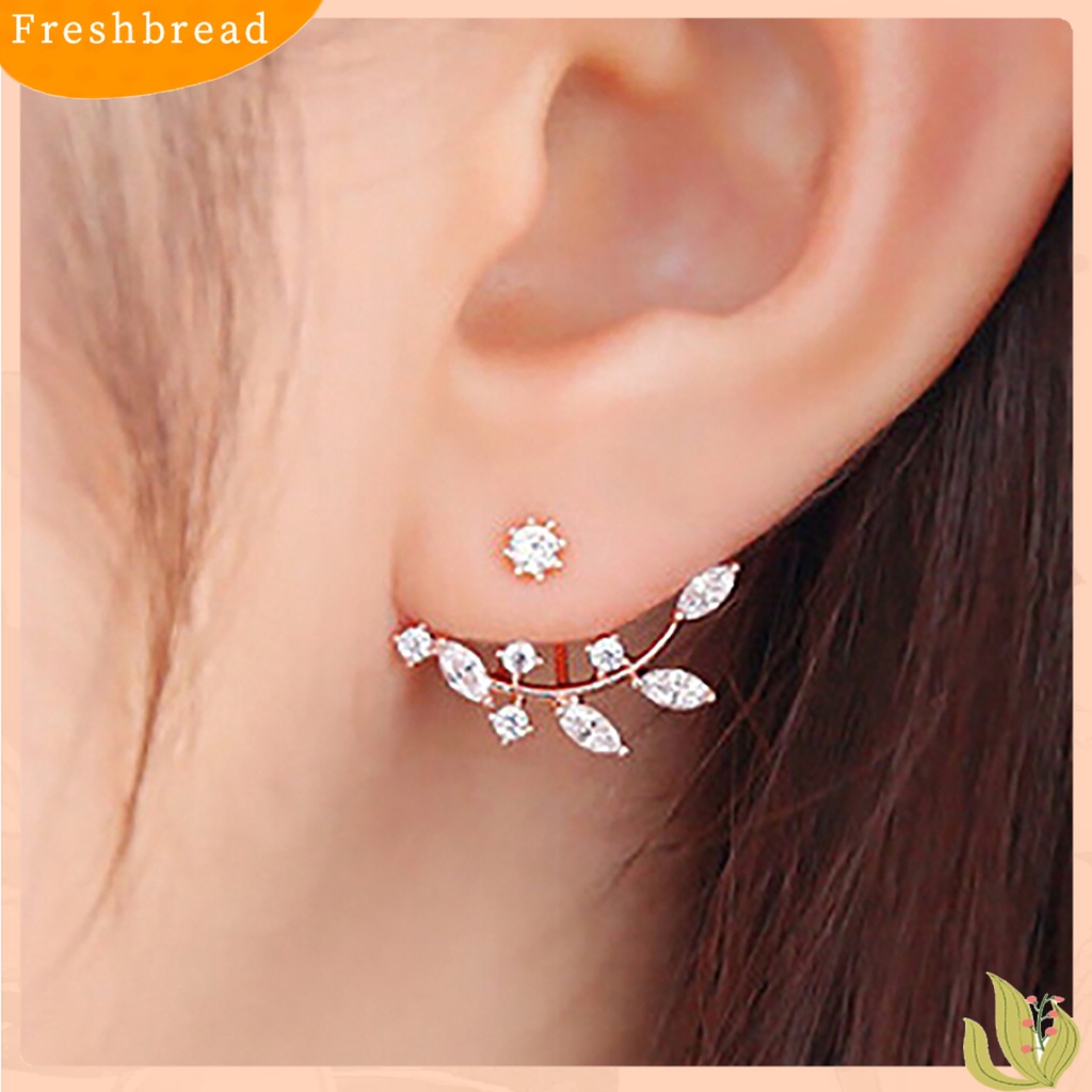 &lt; Freshbread &gt; 1pasang Anting Wanita Perhiasan Menarik Hadiah Mini Wanita Berlian Imitasi Ear Studs Untuk Pernikahan