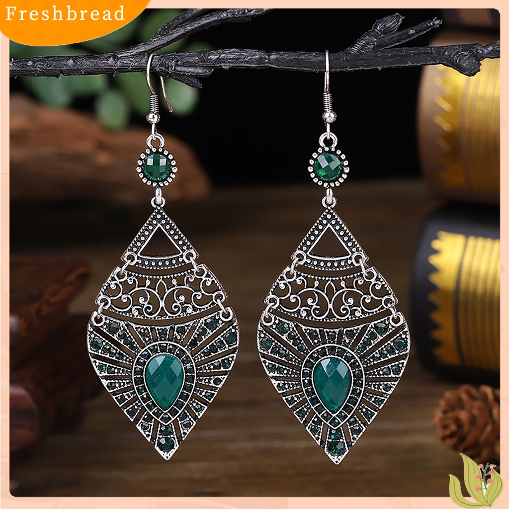 &lt; Freshbread &gt; 1pasang Drop Earrings Gaya Etnik Fashion Perhiasan Alloy Berlubang-out Tetesan Air Wanita Earrings Untuk Tanggal