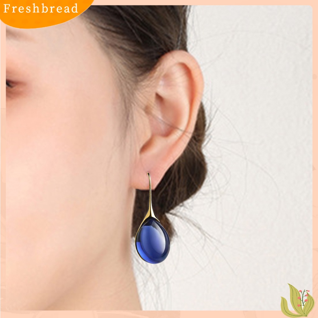 &lt; Freshbread &gt; 1pasang Anting Wanita Bentuk Tetesan Air Kristal Imitasi Transparan High-end Drop Earrings Untuk Hadiah