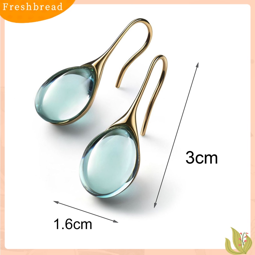 &lt; Freshbread &gt; 1pasang Anting Wanita Bentuk Tetesan Air Kristal Imitasi Transparan High-end Drop Earrings Untuk Hadiah