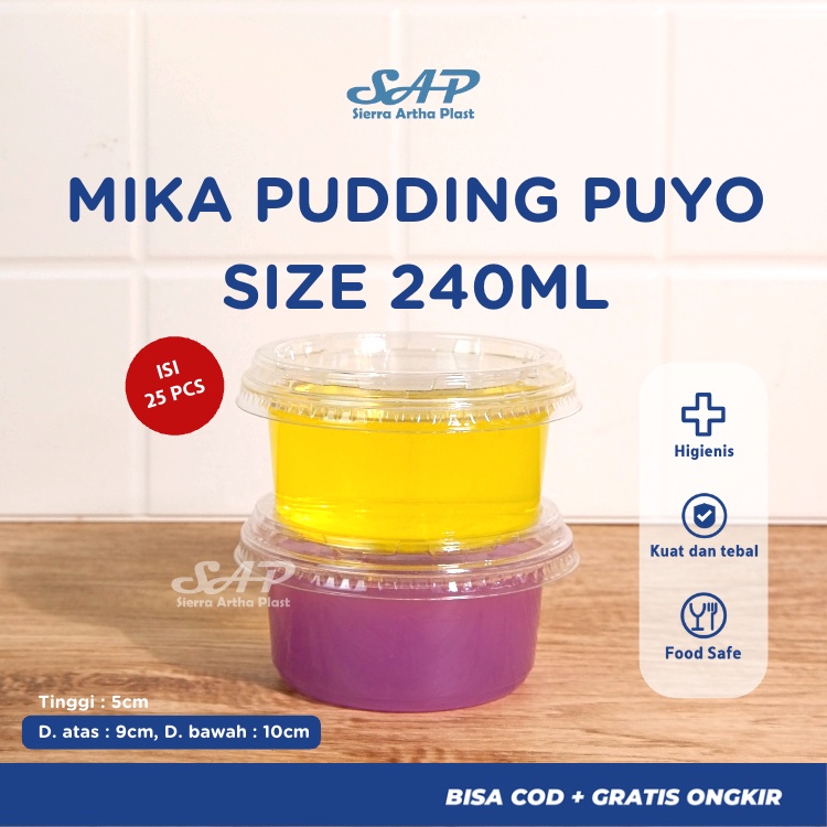 Cup Pudding Puyo Jelly 240 ml + Tutup,Cup Puding Puyo | Tempat Puding | Cup Puding UK 240 ML ISI 25 PCS CUP PUDDING 240 ml / CUP SILKY PUDDING PUYO / CUP YOGURT / CUP AGAR