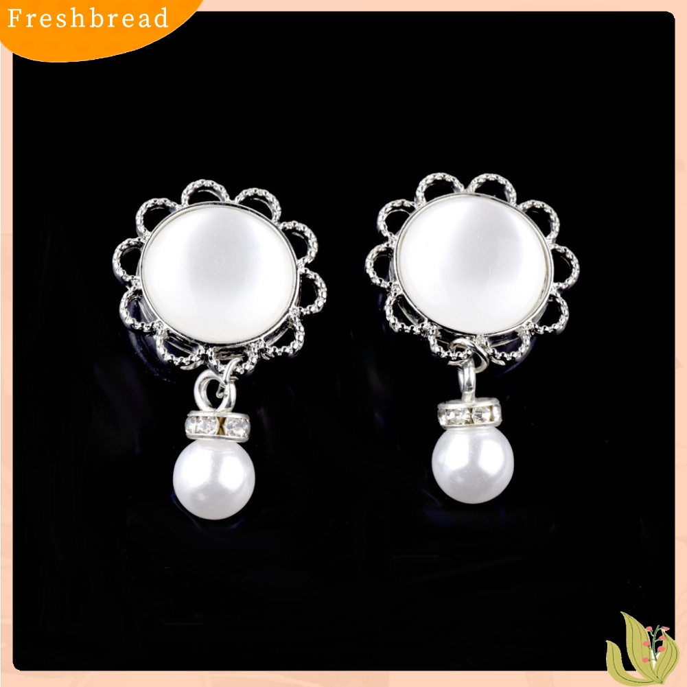 &lt; Freshbread &gt; 1Pc Lady Bunga Mutiara Imitasi Menjuntai Telinga Terowongan Expander Plug Piercing Perhiasan Hadiah