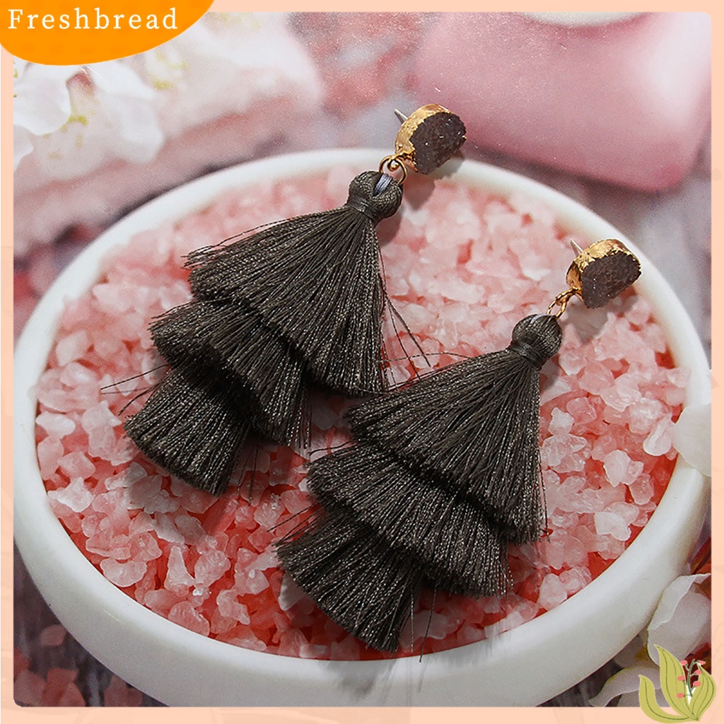 &lt; Freshbread &gt; 1pasang Anting Fashion Tiga Lapis Rumbai Wanita Menjuntai Anting Untuk Hadiah