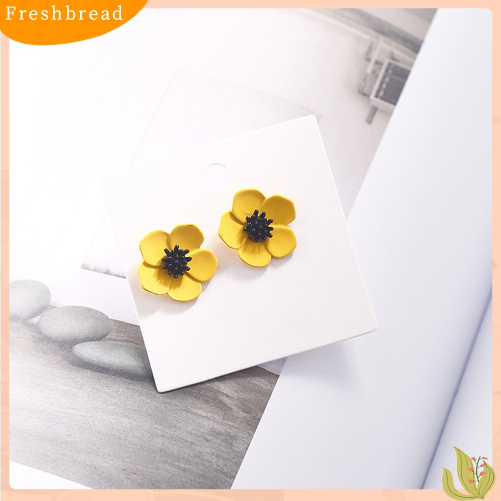 &lt; Freshbread &gt; Wanita Fashion Lukisan Bunga Mutiara Imitasi Bibir Merah Stud Earrings Perhiasan Hadiah