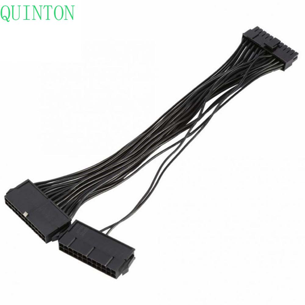 QUINTON 30CM Three PSU PSU Cable Power Supply Sync Starter Dual PSU Extension Cable ATX ADD2PSU Riser 20+4pin Extension Adapter 24Pin for Mining 24Pin Power Supply Synchronizer