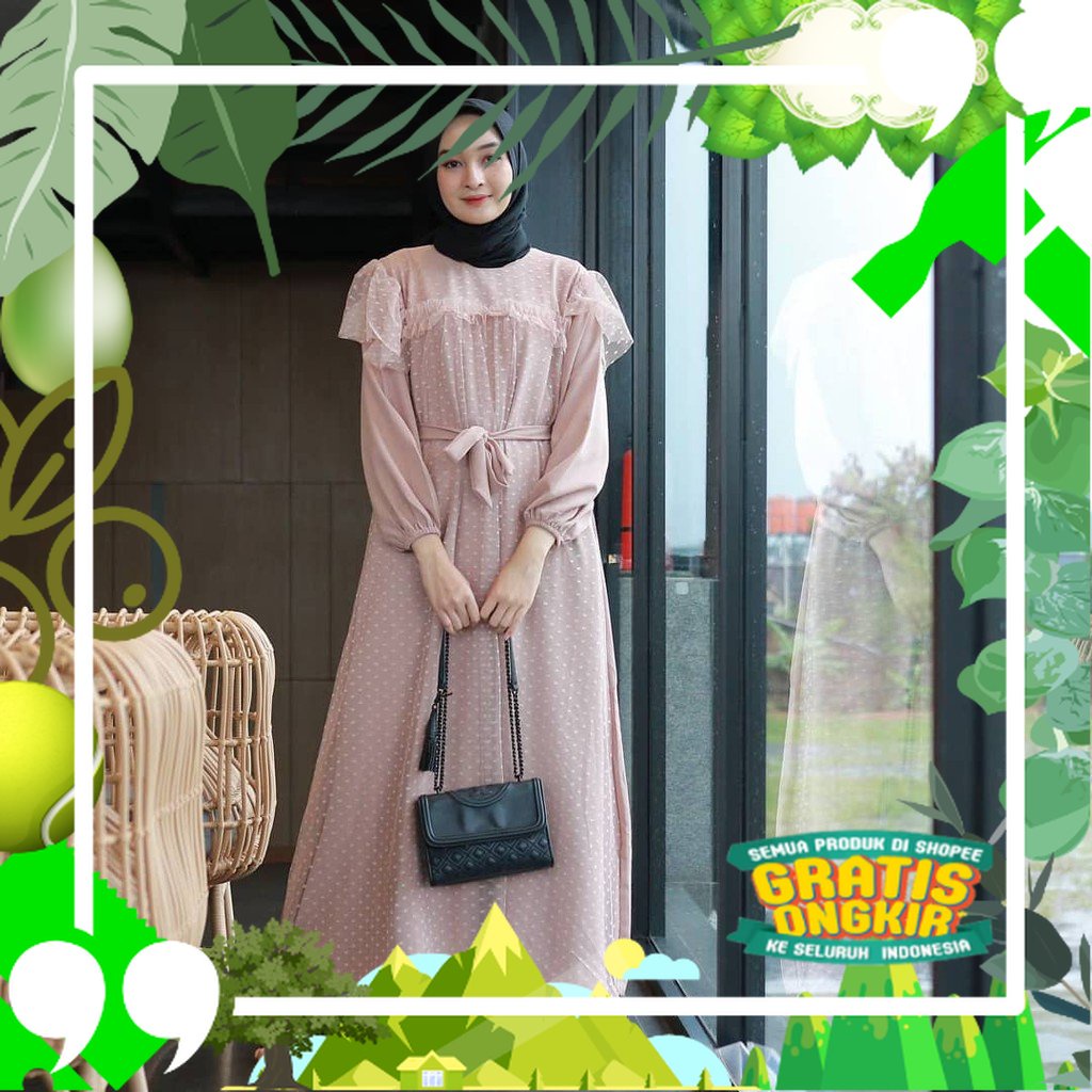 Baju Gamis Muslim Syar'i Pesta Terbaru 2021 2022 Brukat Wanita Perempuan Dewasa Remaja Kekinian Terb