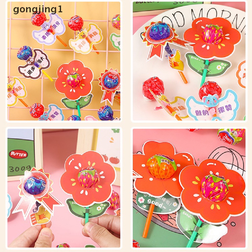 Ggg 40/50Pcs Kartun Kartu Lolipop Permen Lucu Kartu Hias Hadiah Natal ID