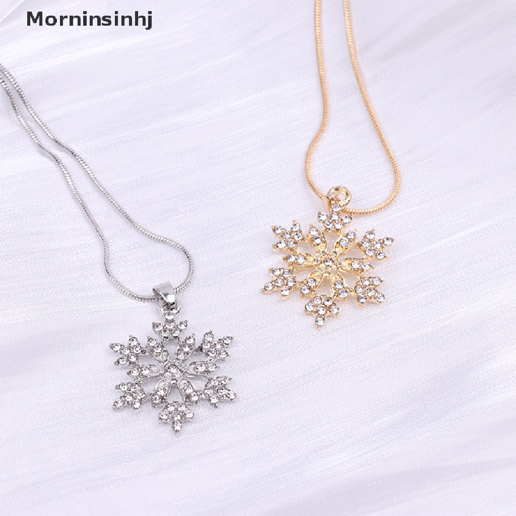 Mornin Snowflake Kalung Anting Set Wanita Fashion Perhiasan Bersinar Logam Liontin Trendi Choker Rantai Pesta Pernikahan Aksesoris Hadiah id