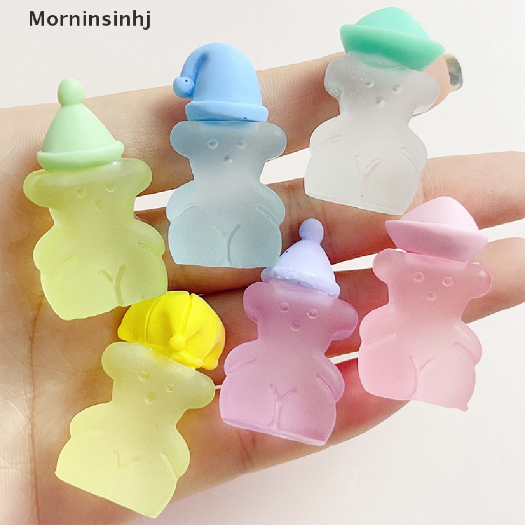 Mornin 5Pcs 3D Simulasi Beruang Bercahaya DIY Resin Epoxy Ponsel Shell Aksesoris Dekorasi Rumah id