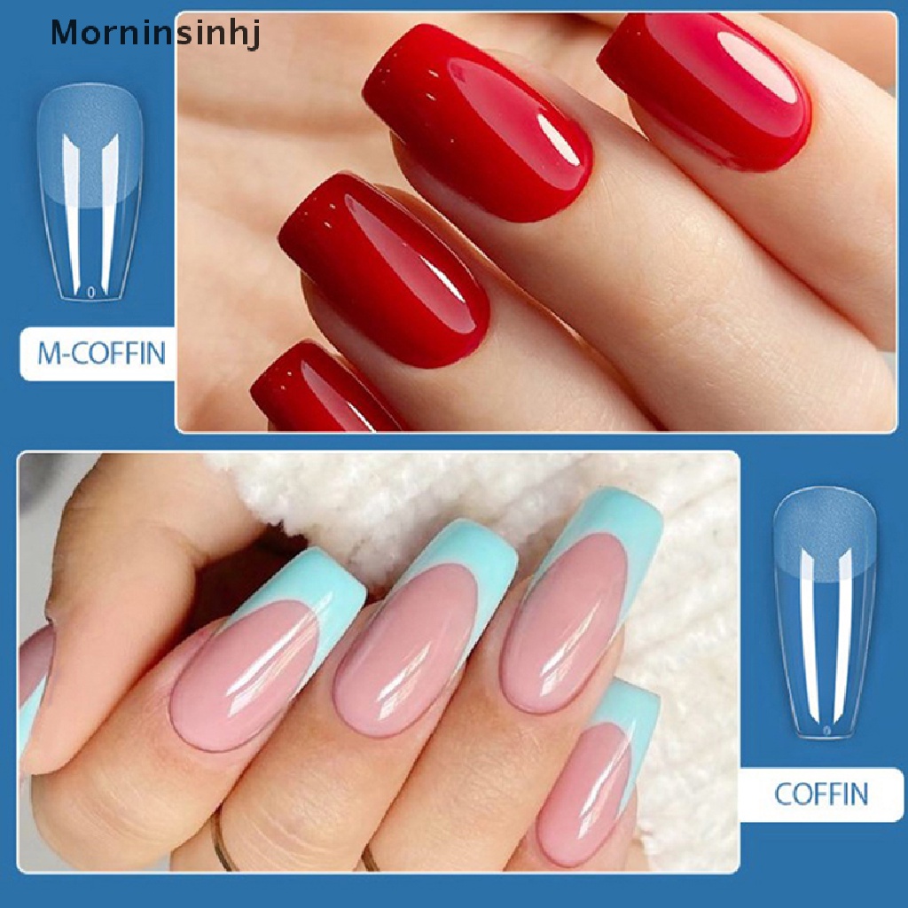 Mornin 20/22/24PCS Nail Gel Quick Building Mold Tips Kuku Bentuk Ganda Alat Ekstensi id