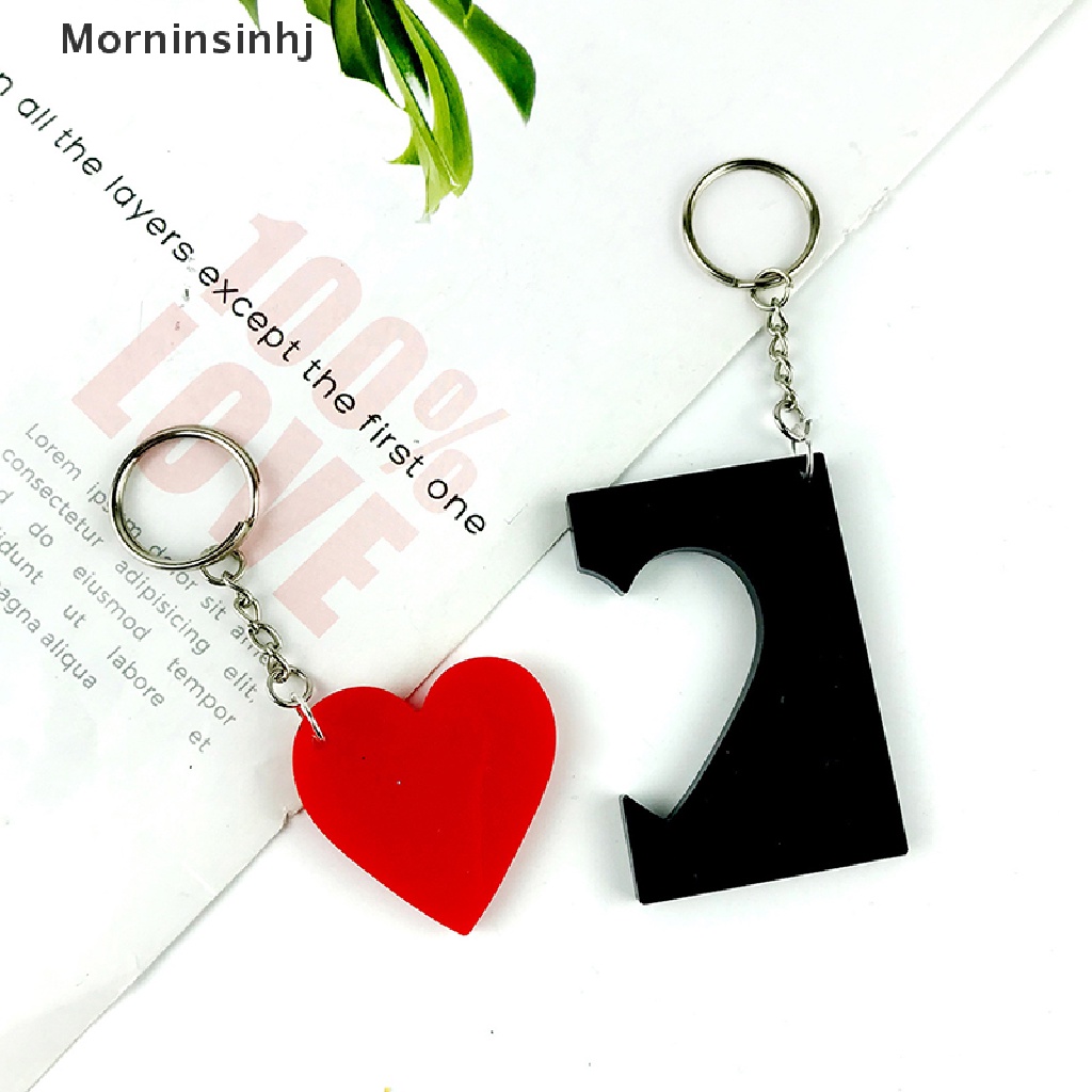 Mornin Cetakan Silikon Hati Resin Cetakan Gantungan Kunci Liontin Silicone Mold DIY Valene's Day Key Charm Puzzle Love Keychain Silicone Mold id