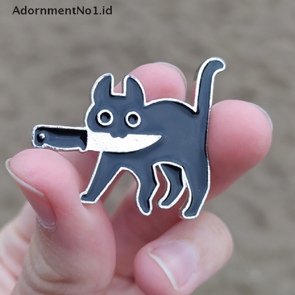 [AdornmentNo1] Kartun Kucing Hitam Pemodelan Pop-Enamel Bros Pin Fashion Kerah Lencana Pin Perhiasan Hadiah [ID]