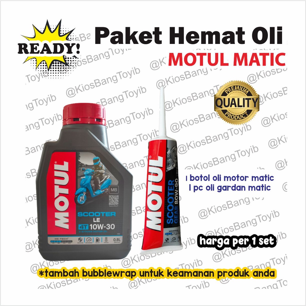 Paket Ganti Oli ORI Motul MATIC SCOOTER 10w 30 800mL + Oli Gear MOTUL