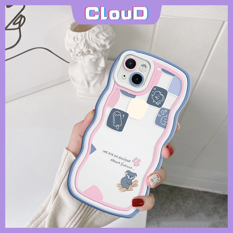 Infinix Hot 11s 20 10s 12i 10Lite 12 Pro 20s 11s NFC Hot 10T 9 8 11 10 Play Note 8 12Pro 12 G96 10Pro 12 2023 Smart5 4 6 Plus Couple Kartun Beruang Lucu Wavy Edge Soft Lattice Sarung