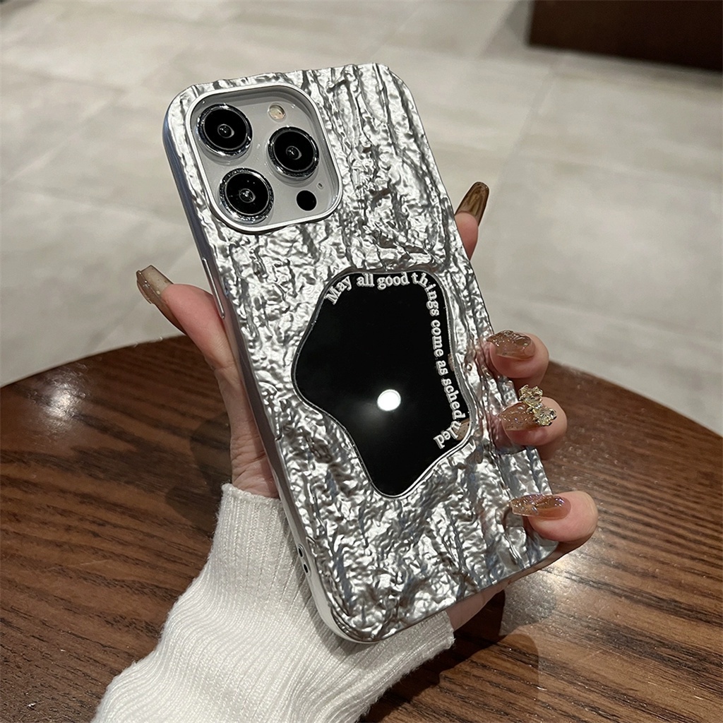 Luxury Creative Shockproof Protection Case iPhone 14 Pro Max Case iPhone 12 13 Pro Max Aesthetic Dengan Cermin Menyenangkan Lucu Pelindung Belakang Keras