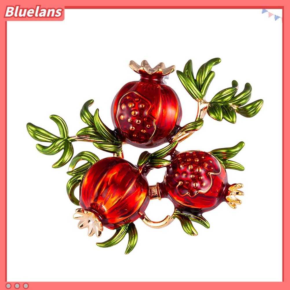 {In Stock} Vintage Wanita Delima Bentuk Bunga Enamel Bros Pin Breastpin Lapel Perhiasan