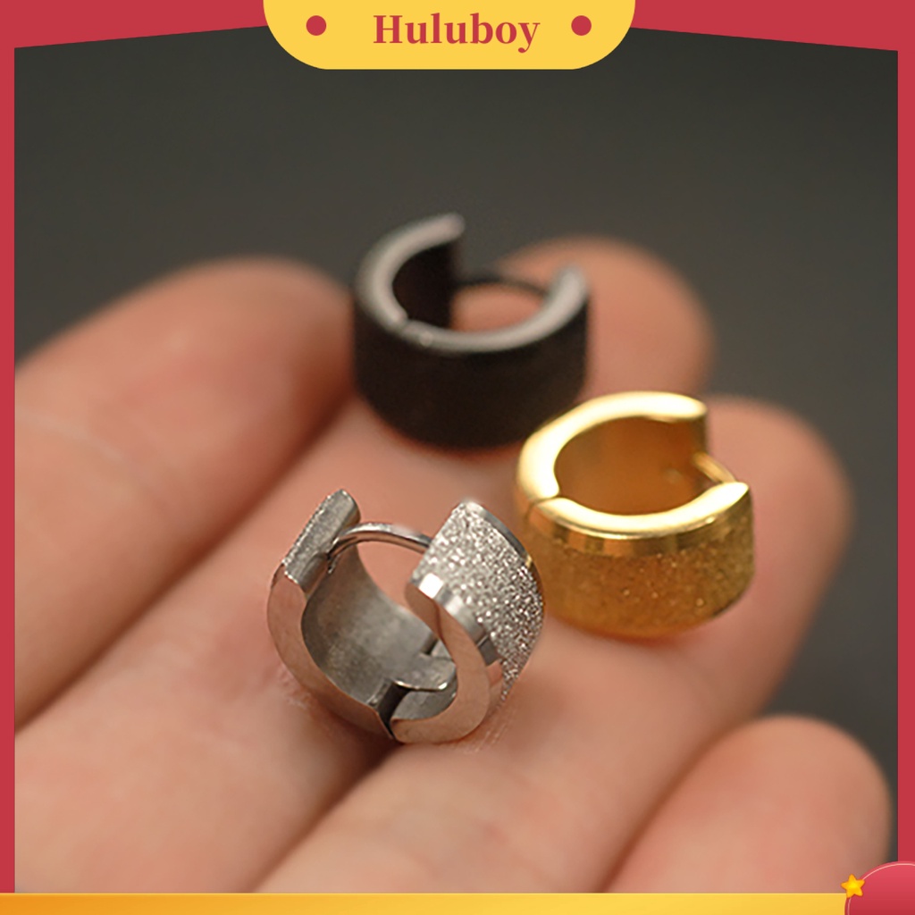 {Ready Stock} 1pasang Anting Hoop Huggie Anting Telinga Tusuk Baja Titanium Pria Wanita