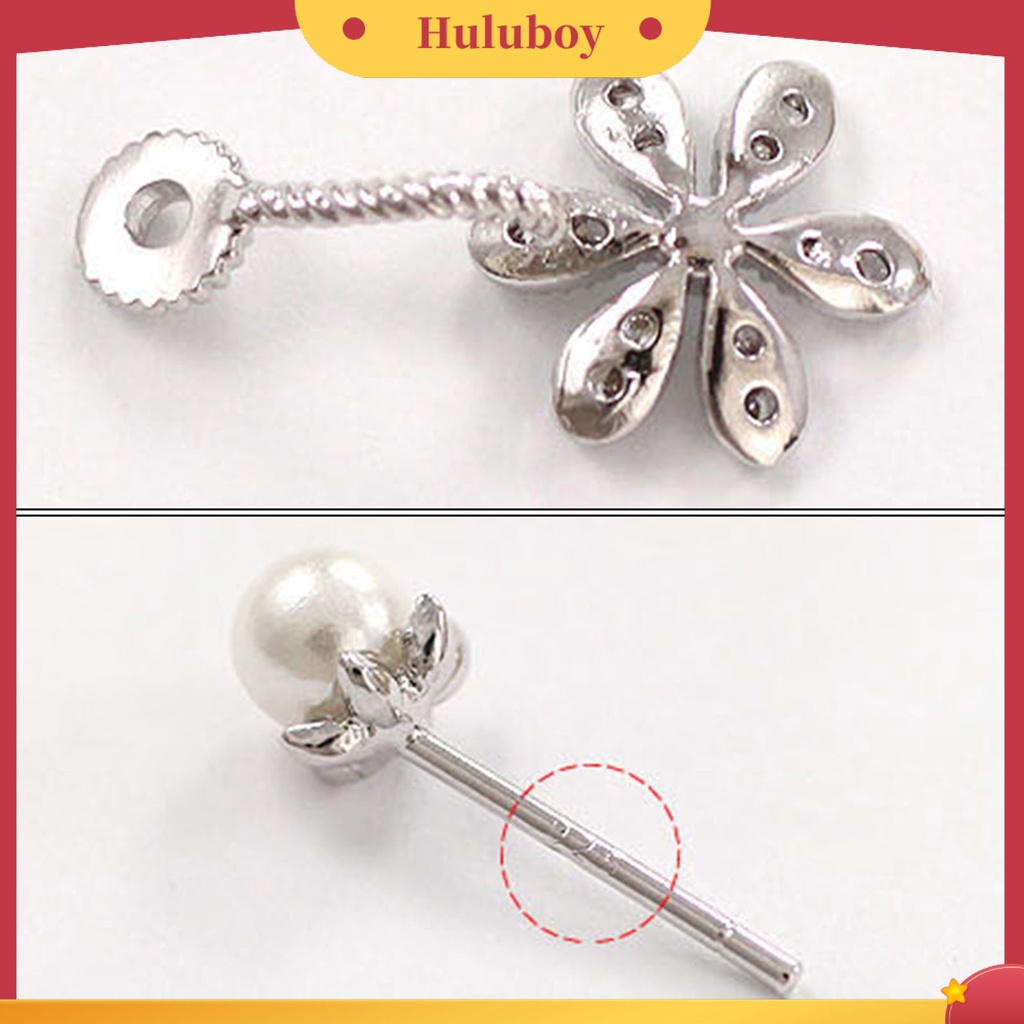{Ready Stock} Anting Wanita Berkilau Anti Karat Alloy Berlian Imitasi Bunga Faux Pearl Ear Studs Untuk Belanja